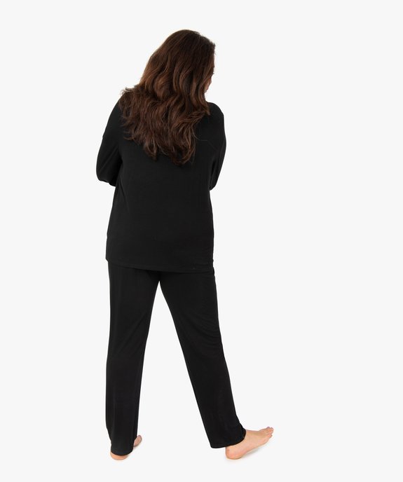 Pyjama femme grande taille deux pièces : chemise et pantalon vue3 - GEMO 4G FEMME - GEMO