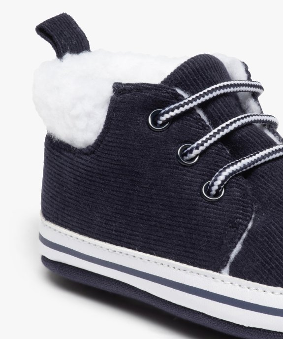 Chaussons de naissance bébé garçon en velours uni vue6 - GEMO 4G BEBE - GEMO