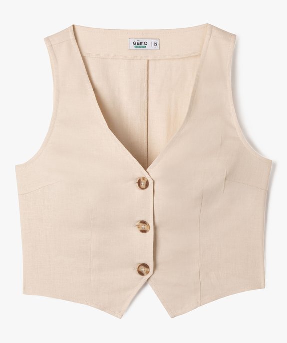 Gilet de costume sans manches fille vue1 - GEMO 4G FILLE - GEMO