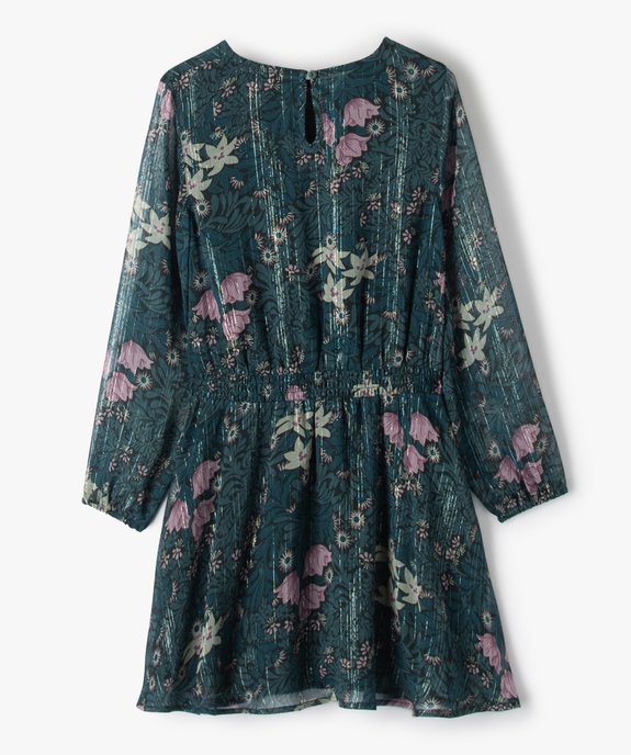 Robe pour fille en voile fleuri à manches longues vue3 - GEMO (ENFANT) - GEMO