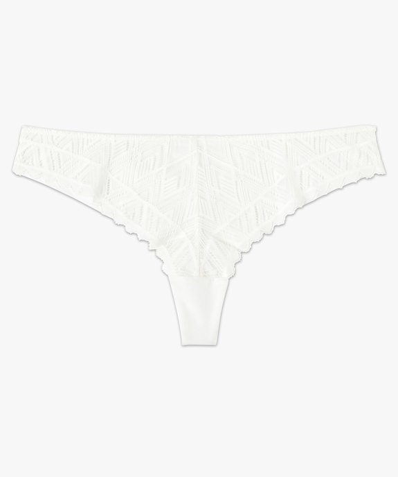 Tanga en microfibre et dentelle femme vue4 - GEMO(HOMWR FEM) - GEMO