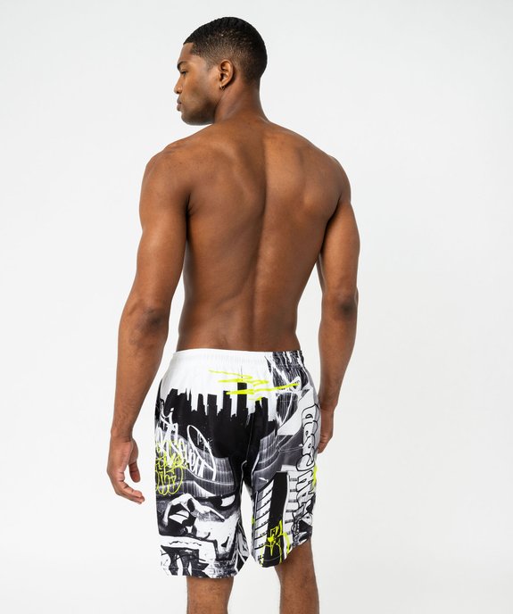 Short de surf imprimé graffiti homme vue3 - GEMO 4G HOMME - GEMO