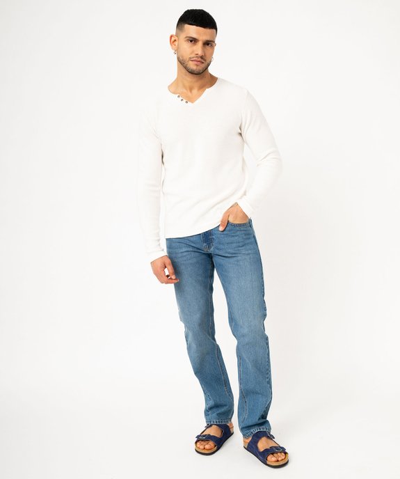 Pull en maille fine avec col fantaisie homme vue5 - GEMO (HOMME) - GEMO