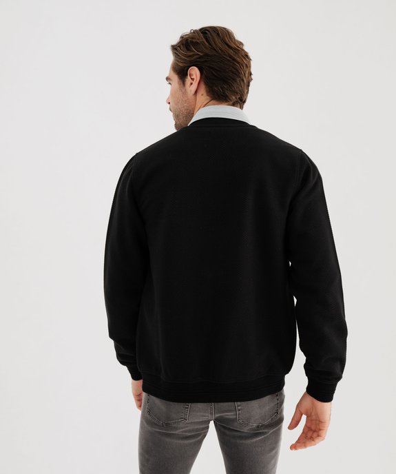 Sweat zippé en maille texturée homme vue3 - GEMO (HOMME) - GEMO