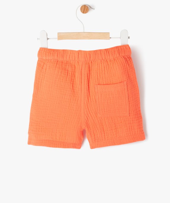 Short en gaze de coton bébé garçon vue3 - GEMO(BEBE DEBT) - GEMO