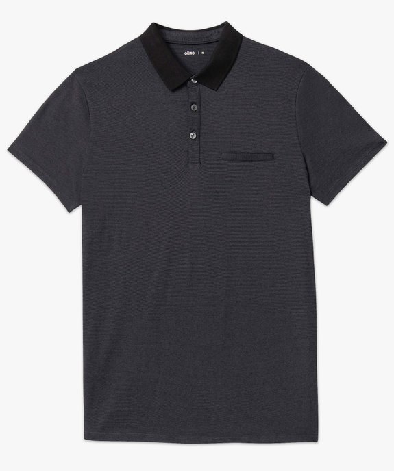 Polo manches courtes à fines rayures homme vue4 - GEMO (HOMME) - GEMO