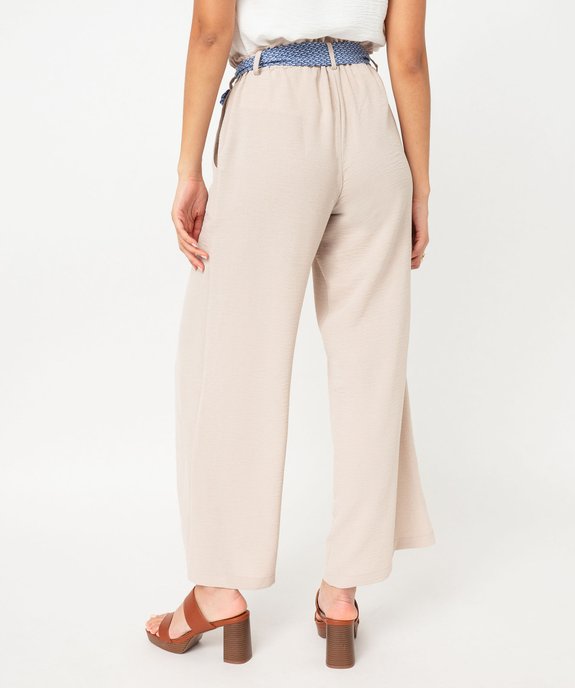 Pantalon large et fluide avec ceinture à motifs femme vue3 - GEMO(FEMME PAP) - GEMO