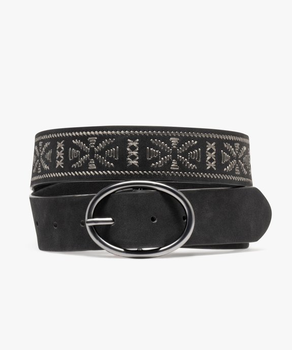 Ceinture brodée avec boucle ovale femme vue1 - GEMO (ACCESS) - GEMO