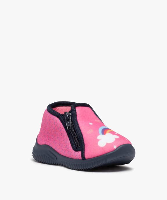 Chaussons fille en velours ras avec licorne et arc-en-ciel vue2 - GEMO (ENFANT) - GEMO