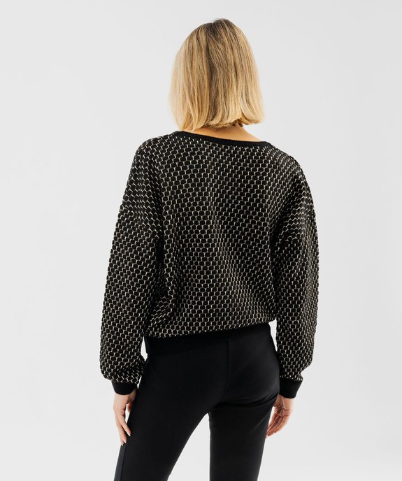 Pull col V à fil pailleté femme vue3 - GEMO(FEMME PAP) - GEMO