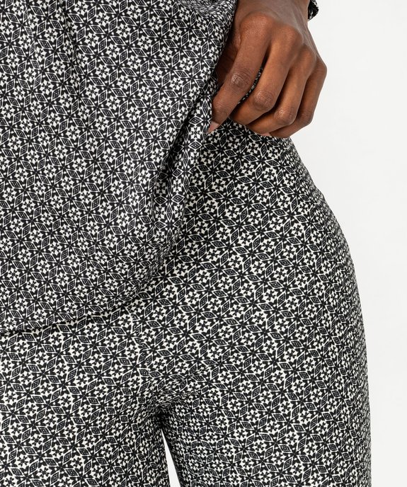 Pantalon patte d'éléphant en maille imprimée femme vue6 - GEMO(FEMME PAP) - GEMO