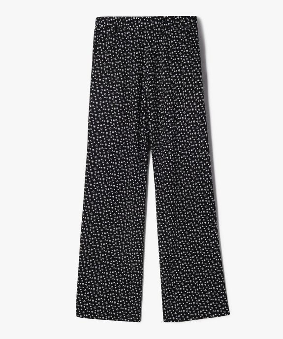 Pantalon fluide à motif fleuris en viscose fille vue4 - GEMO 4G FILLE - GEMO