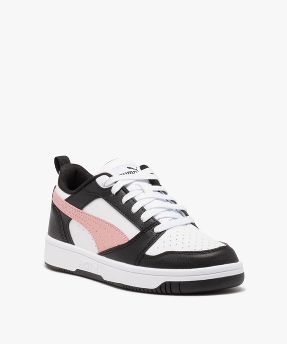 Baskets femme tricolores style rétro à lacets - Puma Rebound vue2 - PUMA - GEMO