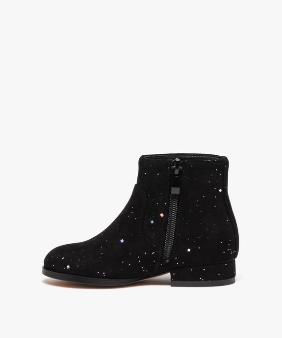 Boots fille unies à paillettes et à zip vue3 - GEMO (ENFANT) - GEMO