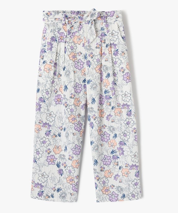 Pantalon ample à motifs fleuris fille - LuluCastagnette vue1 - LULUCASTAGNETTE - GEMO