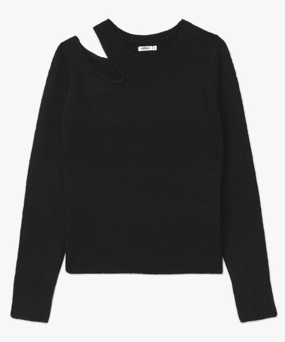 Pull à col rond avec découpe sur une épaule femme vue4 - GEMO(FEMME PAP) - GEMO