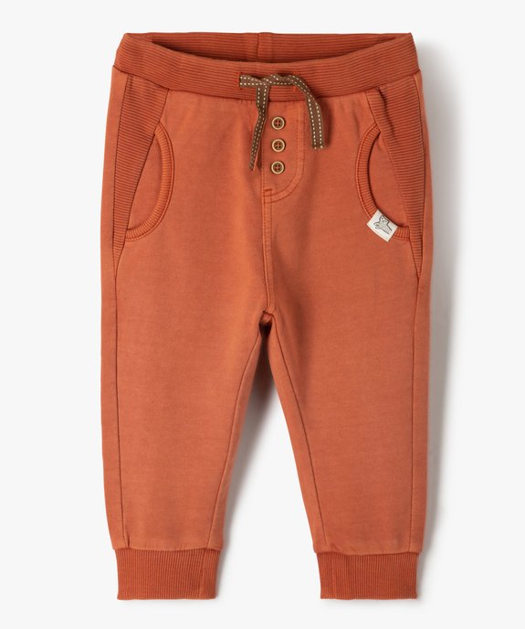 Pantalon de jogging bébé avec jeu de textures vue1 - GEMO(BEBE DEBT) - GEMO