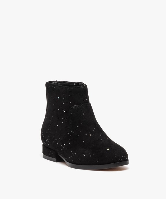 Boots fille unies à paillettes et à zip vue2 - GEMO (ENFANT) - GEMO