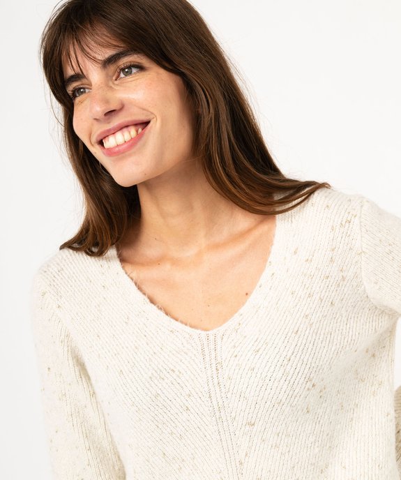 Pull col V en maille pailletée femme vue5 - GEMO(FEMME PAP) - GEMO