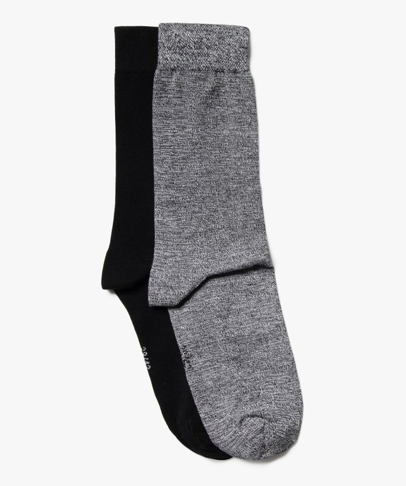 Chaussettes hautes en coton stretch homme (lot de 2) vue1 - GEMO(HOMWR HOM) - GEMO