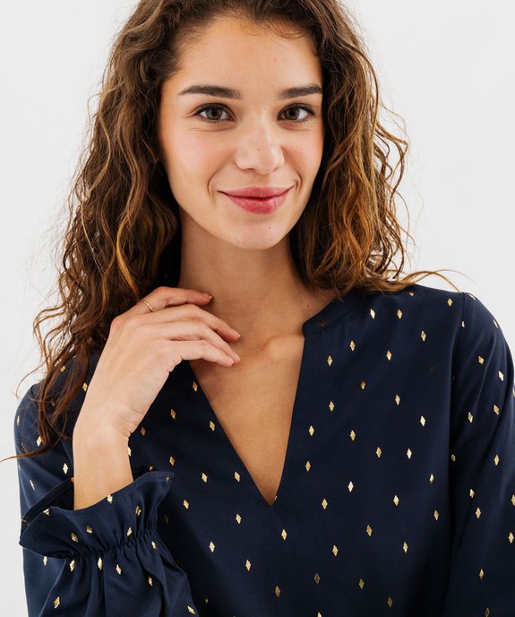 Blouse à manches longues à motifs pailletés femme vue4 - GEMO(FEMME PAP) - GEMO