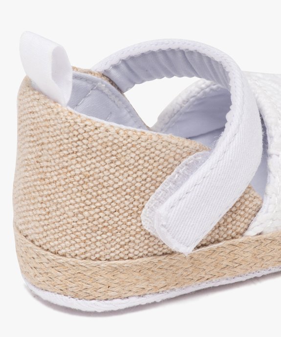 Chaussons de naissance bébé fille espadrilles à scratch brodées vue6 - GEMO 4G BEBE - GEMO