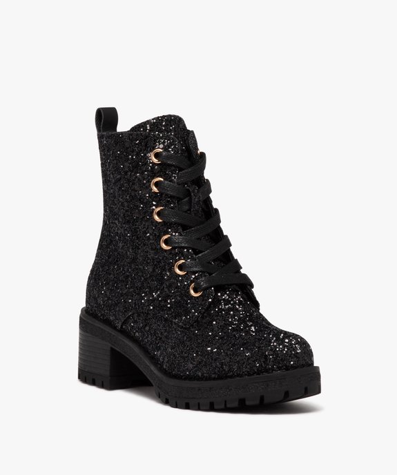 Boots fille à talon carré avec dessus en strass vue2 - GEMO (ENFANT) - GEMO