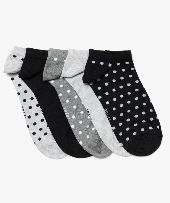 Chaussettes ultra-courtes à pois femme (lot de 5 paires) vue1 - GEMO 4G FEMME - GEMO