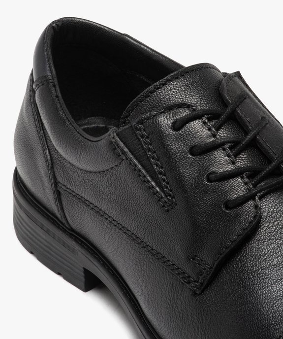 Derbies homme confort unis dessus en cuir à lacets vue6 - GEMO (CONFORT) - GEMO