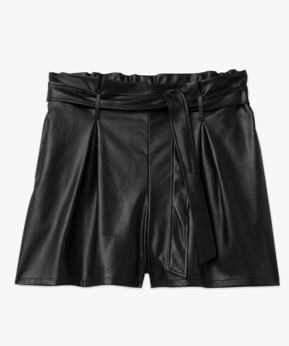 Short ample à taille haute ceinturée en cuir imitation femme grande taille vue4 - GEMO (G TAILLE) - GEMO