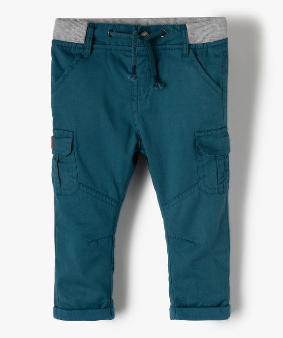 Pantalon coupe cargo doublé avec taille élastique bébé garçon  vue1 - GEMO(BEBE DEBT) - GEMO