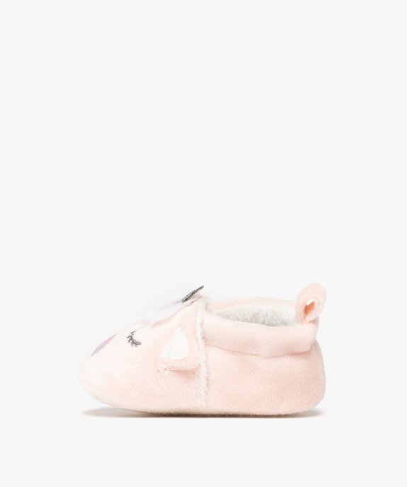 Chaussons de naissance bébé fille forme licorne en velours vue3 - LITTLE LOVE GEMO FOR GOOD - GEMO