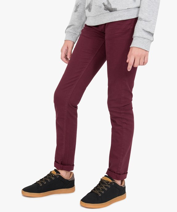 Pantalon fille uni coupe slim 5 poches vue1 - GEMO (JUNIOR) - GEMO