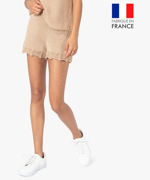 Short femme pailleté en maille 3D innovante vue1 - GEMO 4G FEMME - GEMO