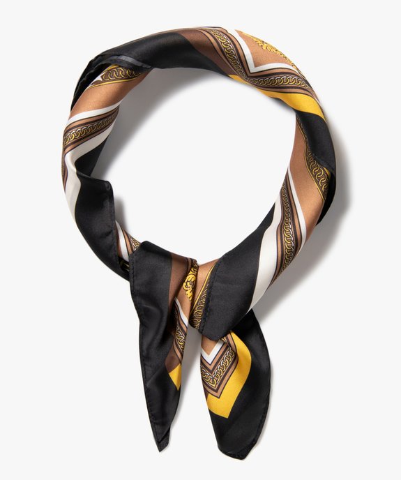 Foulard carré en satin imprimé femme vue1 - GEMO 4G FEMME - GEMO