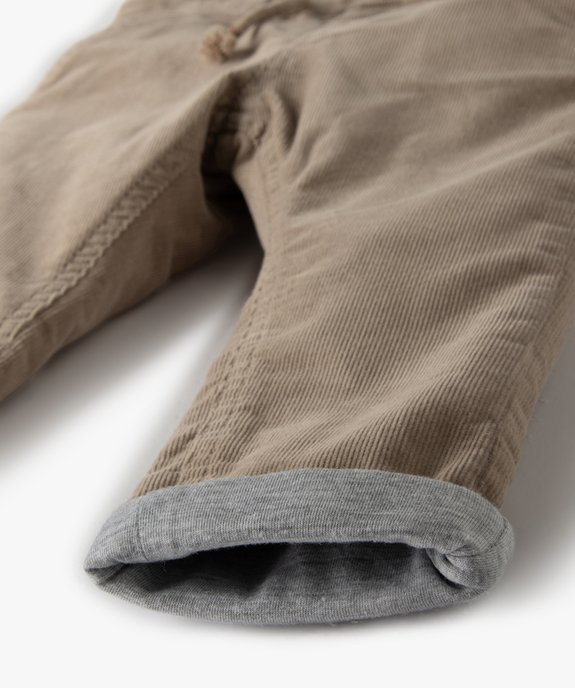 Pantalon bébé garçon en velours doublé jersey vue3 - GEMO(BEBE DEBT) - GEMO