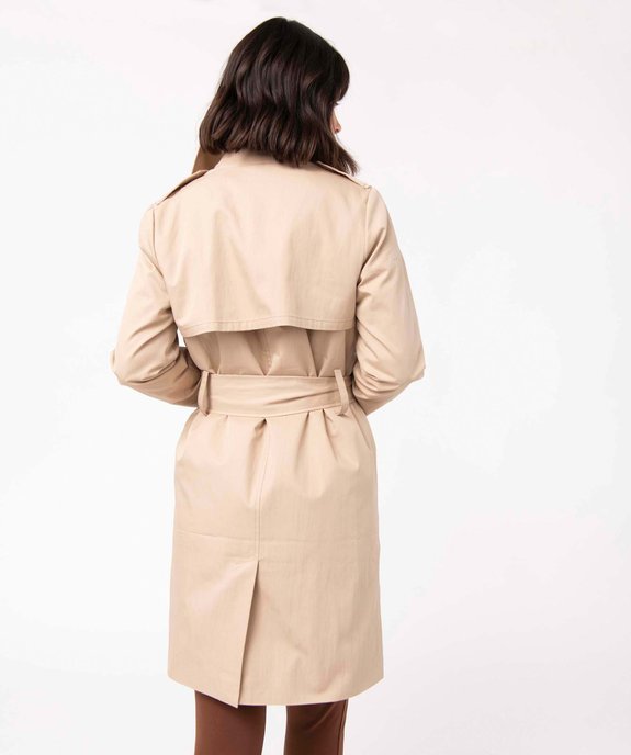 Trench femme court avec ceinture vue3 - GEMO(FEMME PAP) - GEMO