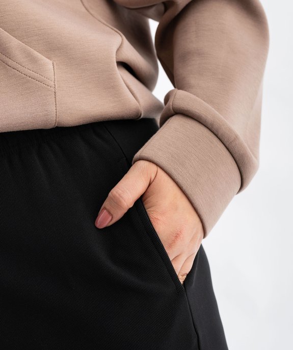 Pantalon femme grande taille carotte texturé à taille élastiquée vue6 - GEMO 4G GT - GEMO