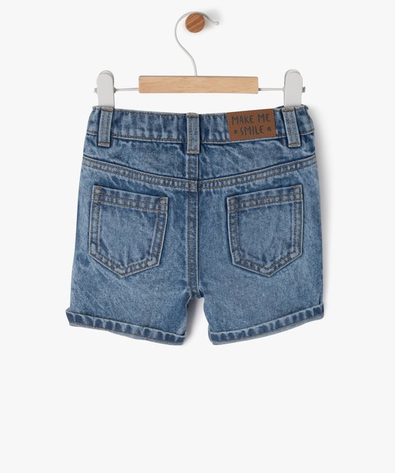 Short en jean délavé bébé garçon vue3 - GEMO(BEBE DEBT) - GEMO