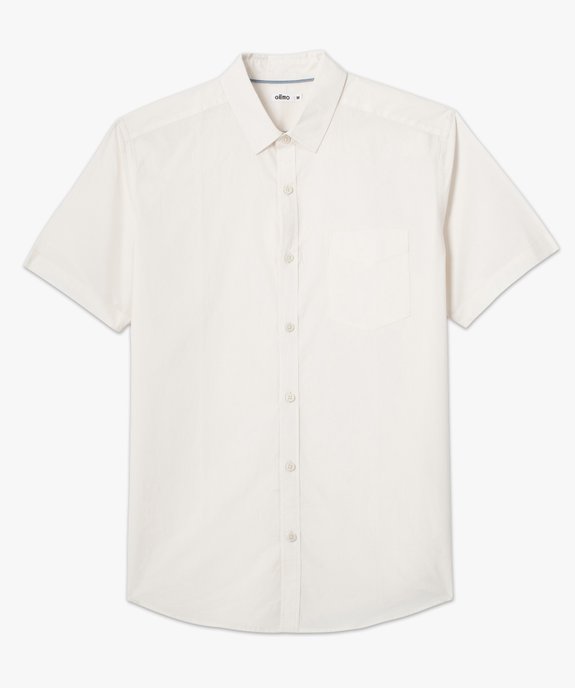 Chemise homme à manches courtes unie coupe droite vue4 - GEMO (HOMME) - GEMO