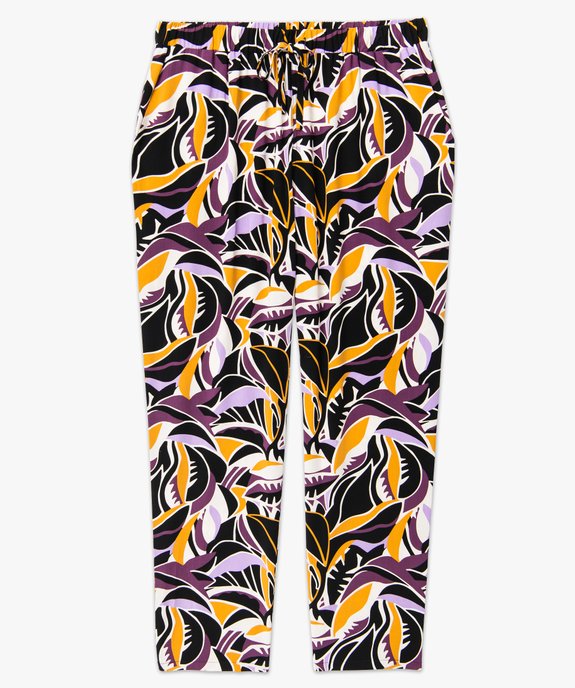 Pantalon fluide à motifs fleuris femme grande taille vue4 - GEMO 4G GT - GEMO