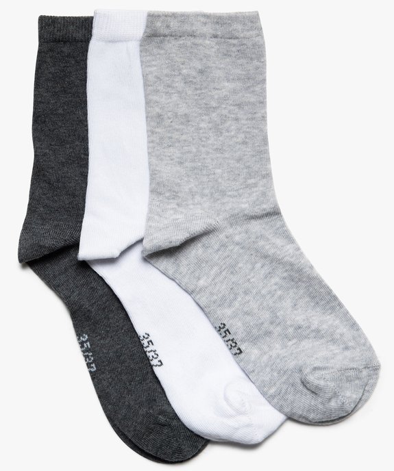 Chaussettes femme unies en coton (lot de 5) vue1 - GEMO 4G FEMME - GEMO