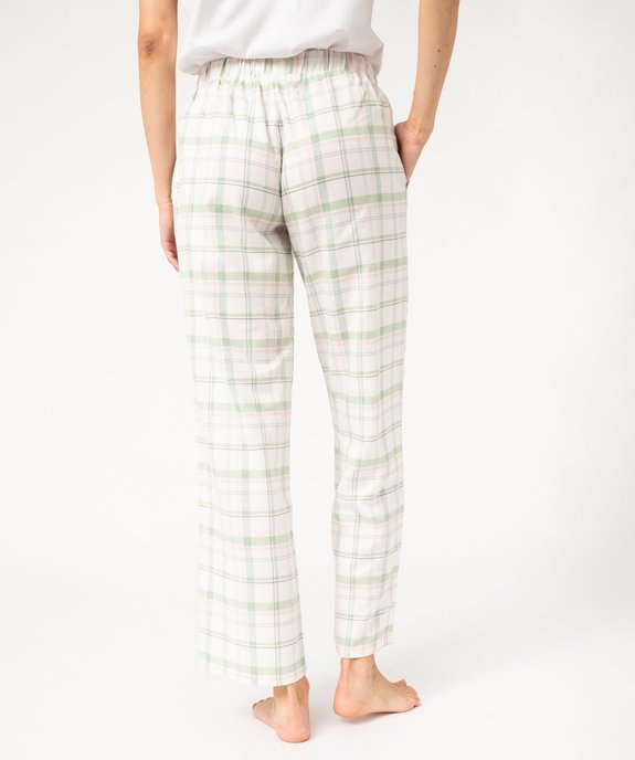 Pantalon de pyjama à carreaux en coton/viscose femme vue3 - GEMO(HOMWR FEM) - GEMO