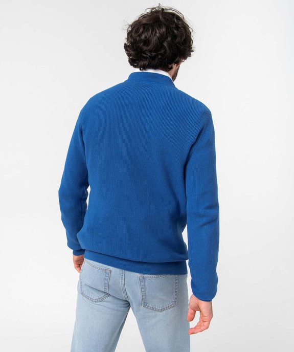 Pull homme en maille unie vue3 - GEMO (HOMME) - GEMO