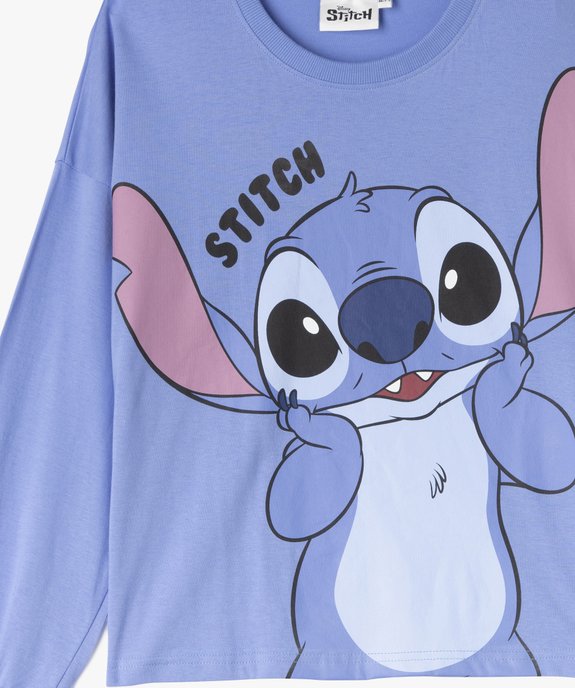 Pyjama en coton avec motif Stitch sur le haut fille - Disney vue2 - LILO & STITCH - GEMO