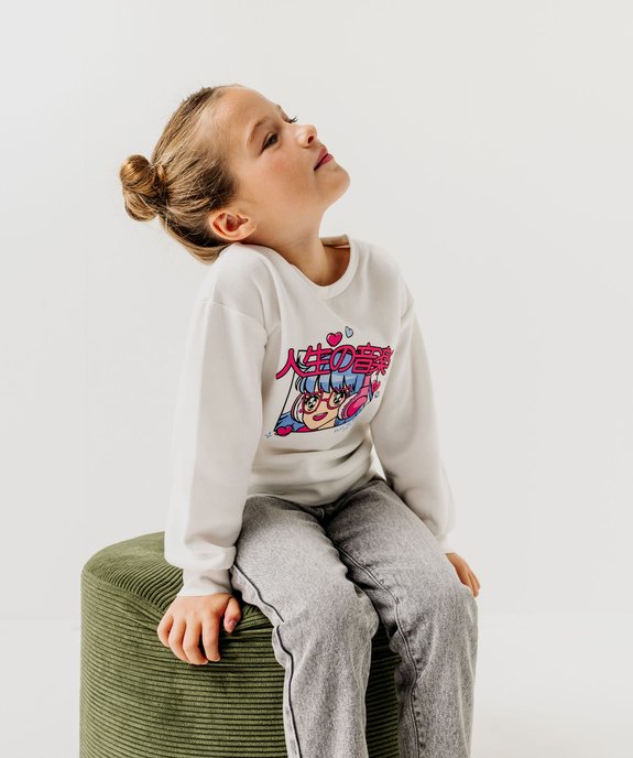 Sweat molletonné avec motif fille vue1 - GEMO (ENFANT) - GEMO