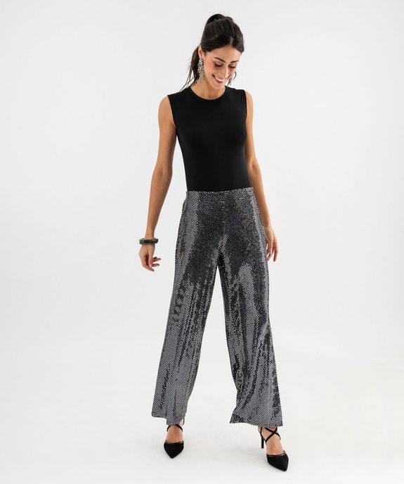 Pantalon large à paillettes femme vue4 - GEMO(FEMME PAP) - GEMO