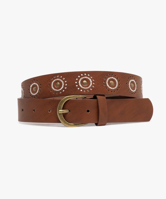 Ceinture unie avec motifs perforés et brodés femme vue1 - GEMO (ACCESS) - GEMO