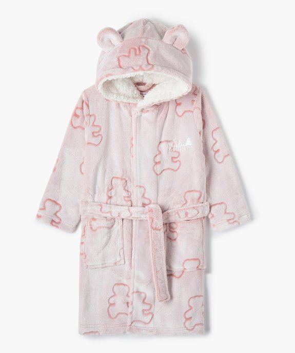 Robe de chambre fille à motifs avec capuche animée - LuluCastagnette vue1 - LULUCASTAGNETTE - GEMO