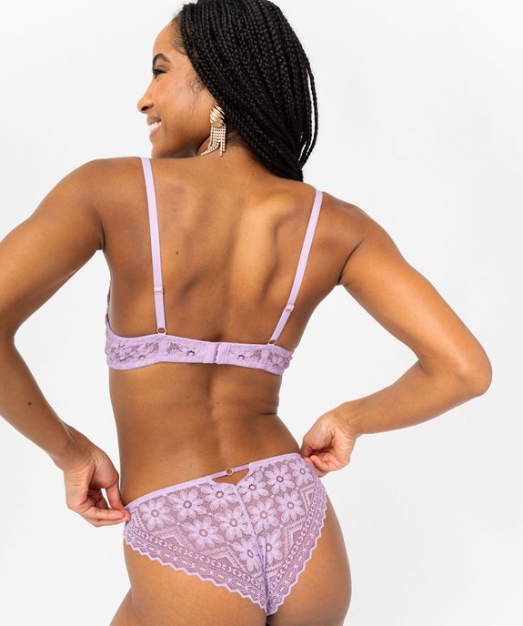 Soutien-gorge corbeille en dentelle fleurie et liens femme vue2 - GEMO(HOMWR FEM) - GEMO